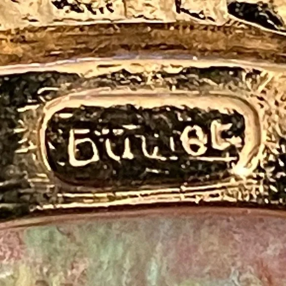 Vintage Butler Abalone Shell & Rhinestone Brooch Pin - Picture 9 of 10